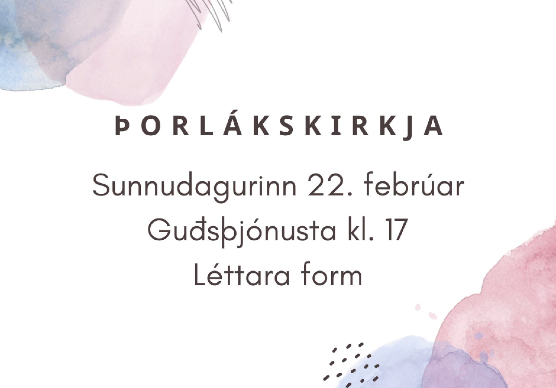 Guðsþjónusta í Þorlákskirkju